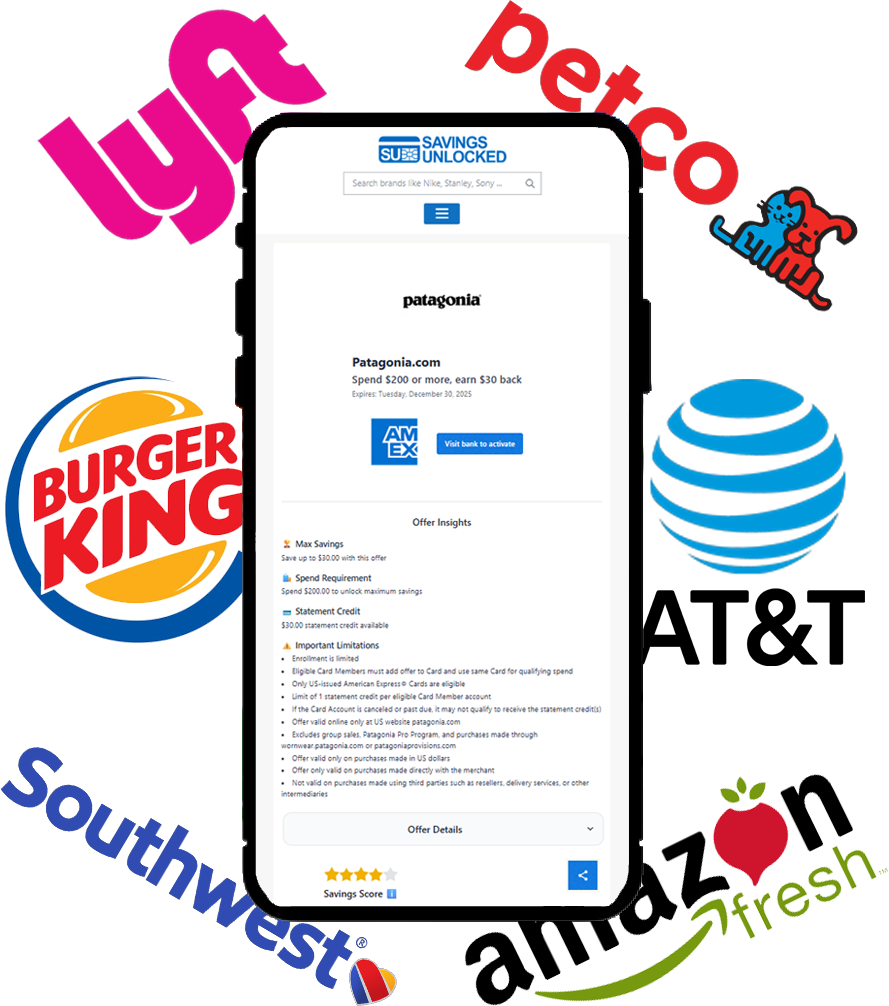 Mobile app interface showing deals
